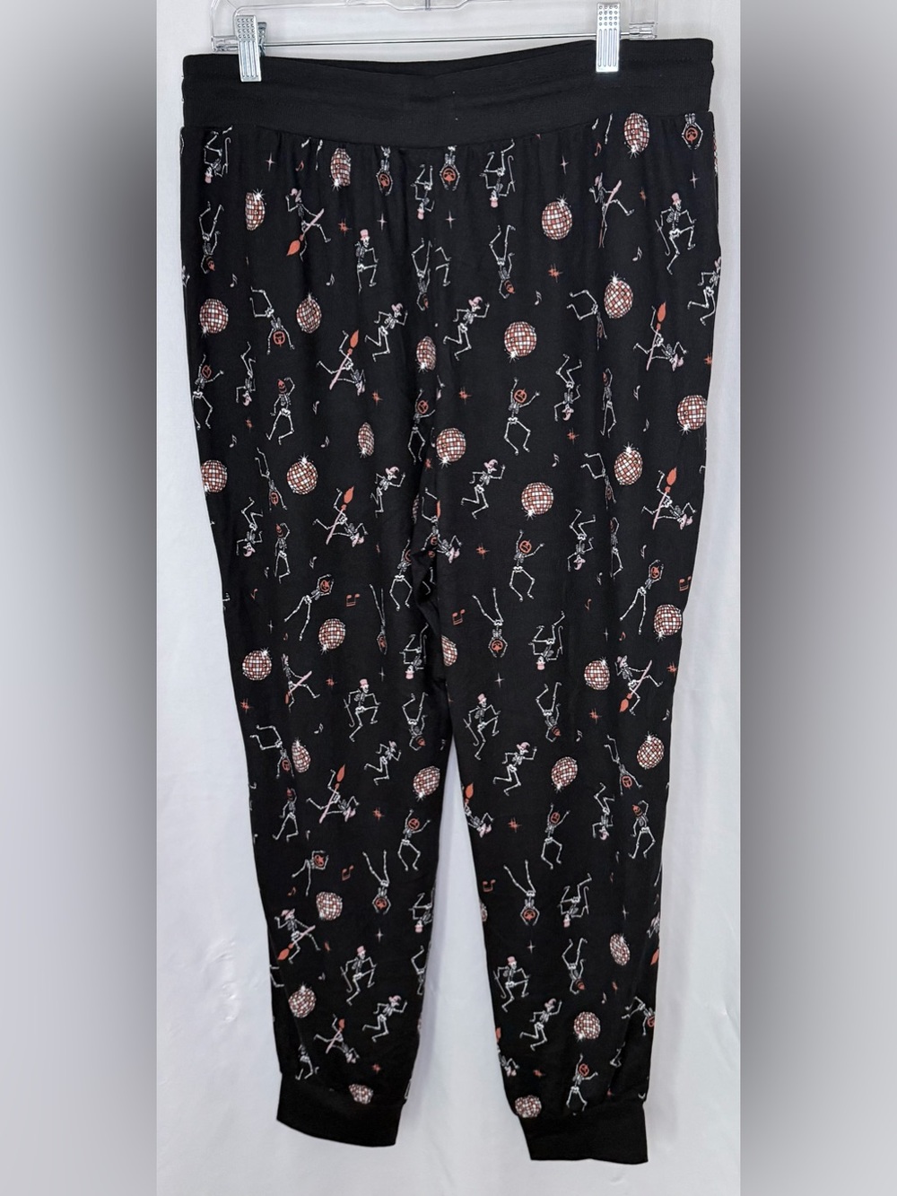 Maurices Black Skeleton & Disco Ball Pajama Joggers Large